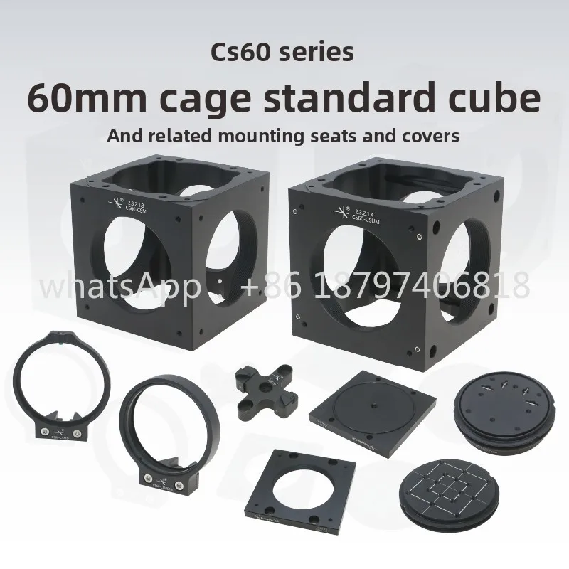 LC6W 60mm Cage System Cube, Optomechanical Mounting Base with SM2 Threaded Hole for Optical Laboratory and Scientific Research