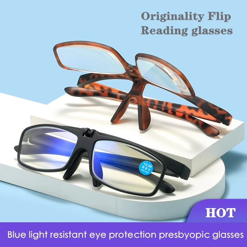 Presbiopic Diopter + 1.0-+ 4.0 Virar Óculos de Leitura Anti luz azul Mulheres Homens Vintage HD Lentes Portátil Óculos Antigos Shades Oчки