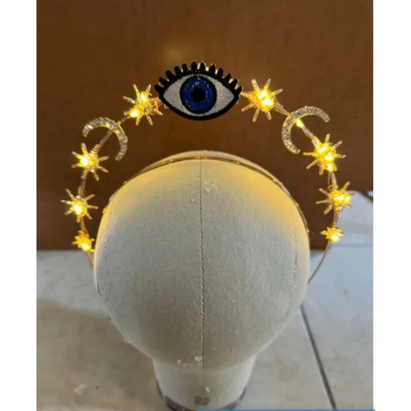 

Light Up Best Halo Crown Crystal Star Halo Headband Led Rhinestone Tiaras Crowns Goddess Hair Accessories for Wedding Party