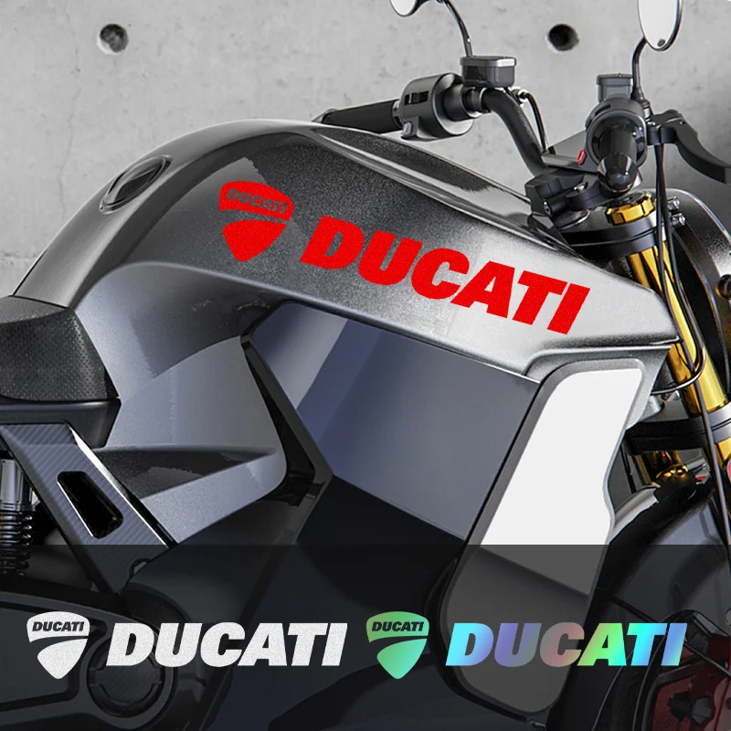 Conjunto de 2 Adesivos de Logo para Motocicleta, Decalques de Vinil 2D à Prova d'Água para Decoração de Capacete e Carroceria de Sportbike e Scrambler