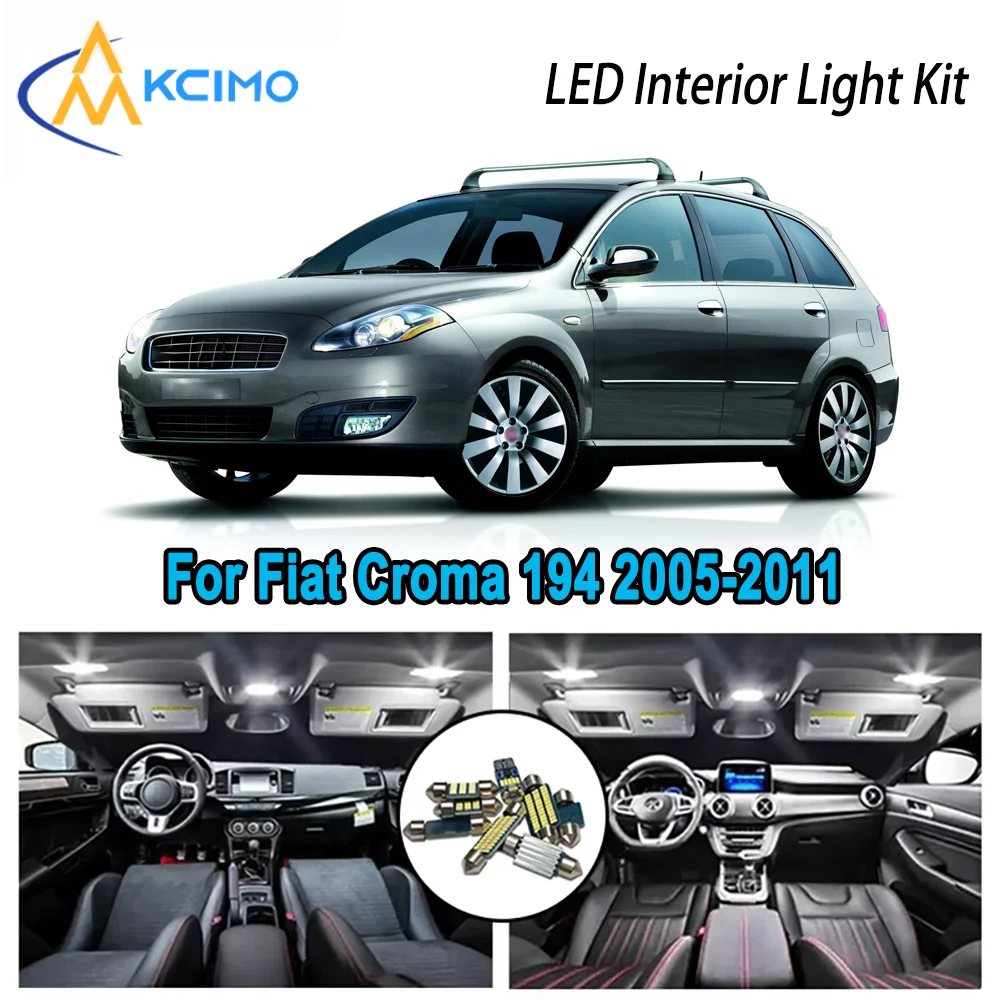 

High-Quality LED Interior Kit for Fiat Croma 194 2005-2011 2007 2008 2009 Premium Error-Free Dome Map Trunk Automotive Lamps