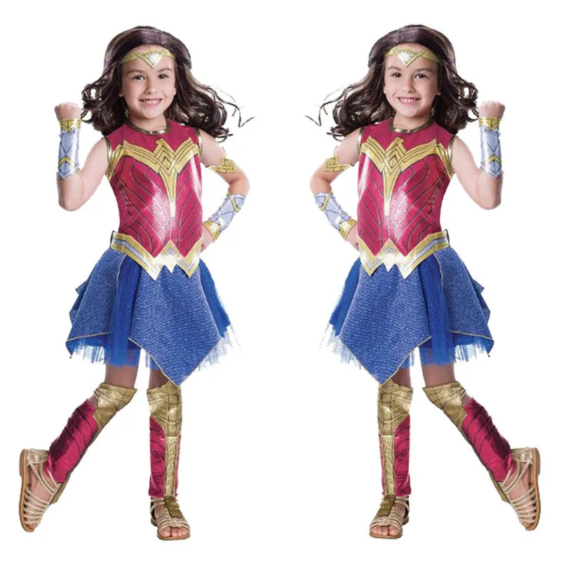 

Children's Girl Pink Blue Cool Gothic Skirt Halloween Theme Party Hero Warrior Cosplay Stage Dance Performance Costume 2025