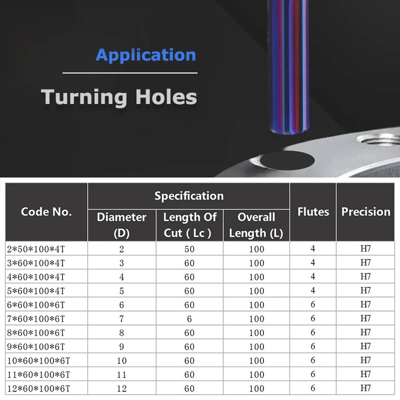 YZH 100mm Carbide Machine Reamer HRC68 Coated Straight Groove Tolerance H7 Harened Steel Metal Cutter CNC Turning Hole