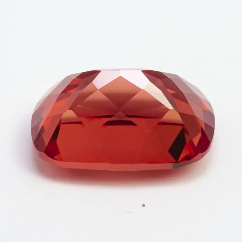 Lab Grown Sapphire Sunset Red Color Cushion Shape Charms Beads VVS1 for DIY Jewelry Making Necklace Selectable AGL Certificate