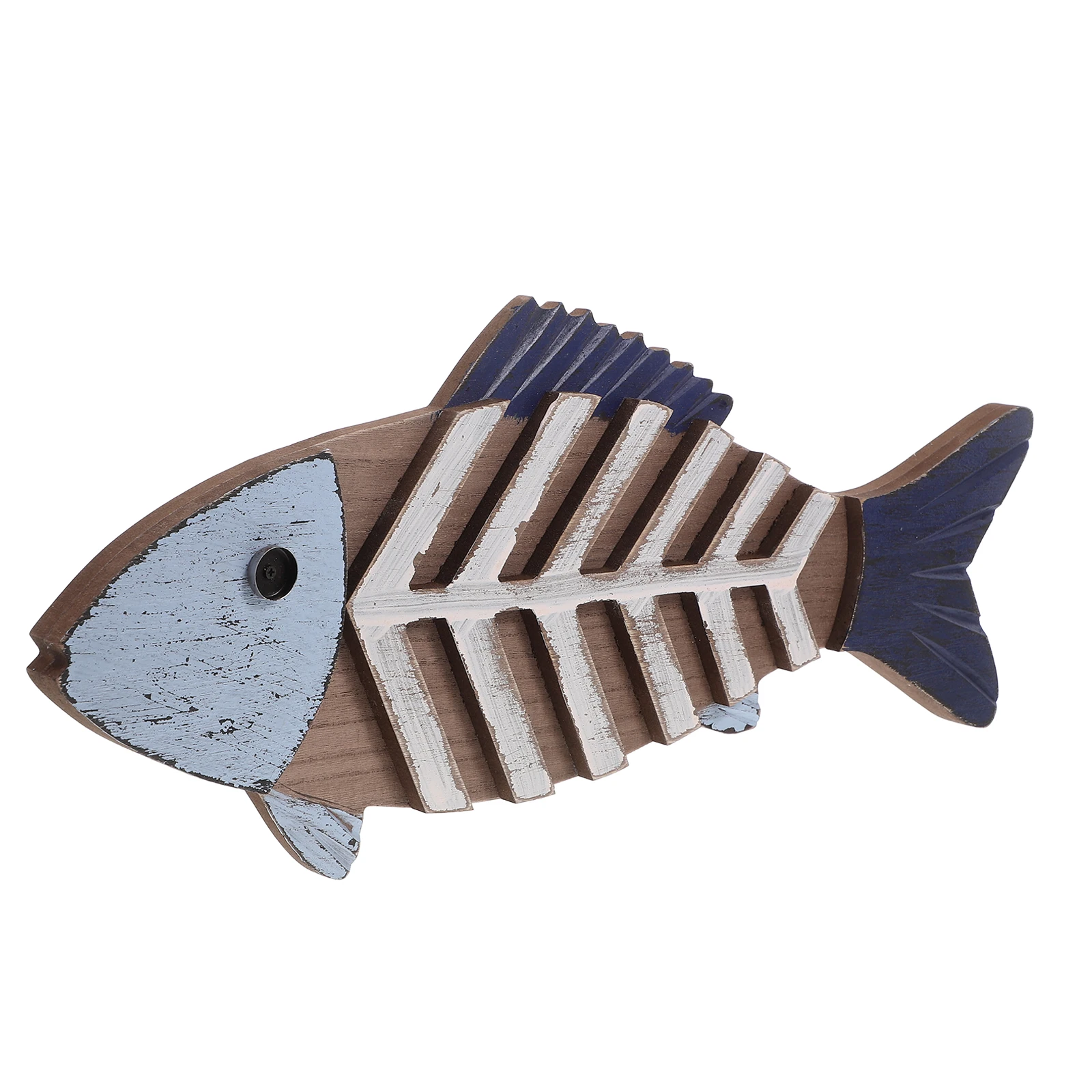 

Fish Shaped Wall Decor Mediterranean Style Home Hanging Ornament Coastal Room Art Wooden Decoration fish decor for home ocean