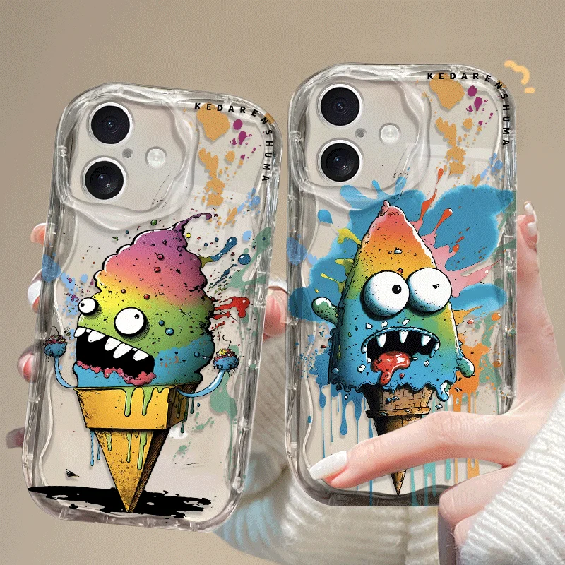 Étui flexible en TPU pour Honor 600 Pro, housse de protection antichoc, motif crème glacée, Fundas
