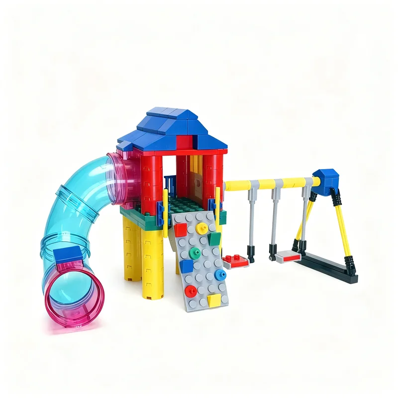 176pcs MOC Jungle Gym Swing Set City Model Building Blocks Architecture Creative Idea Toy Education Brick Christmas Gifts Kids