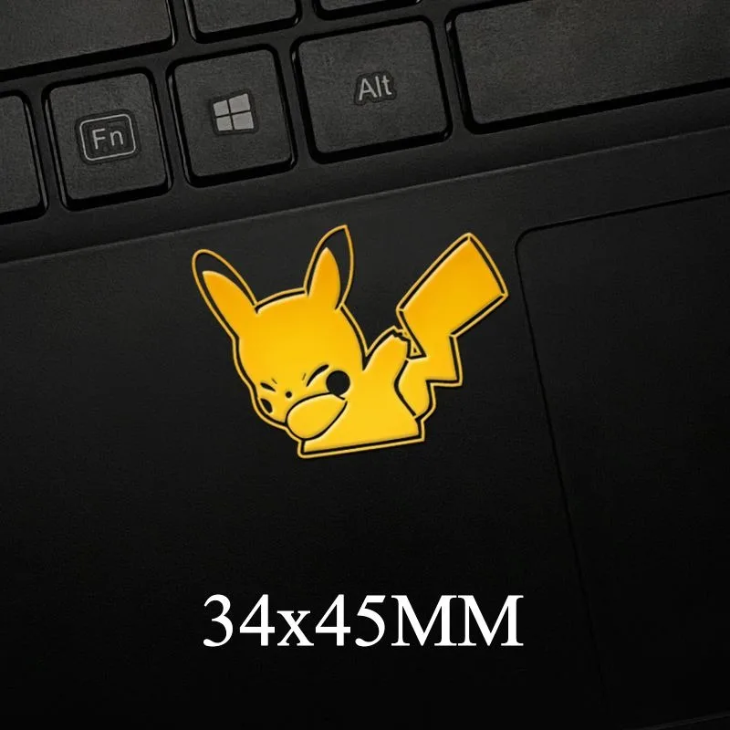 Pokemon Pikachu Metal Stickers Anime Action Figure Laptop Mobile Phone Decoration Sticker Cute Children Birthday Christmas Gifts