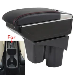 For Honda City Armrest Box For Honda New City Car Armrest Heighten Double layer Storage box Retrofit Car Accessories With USB