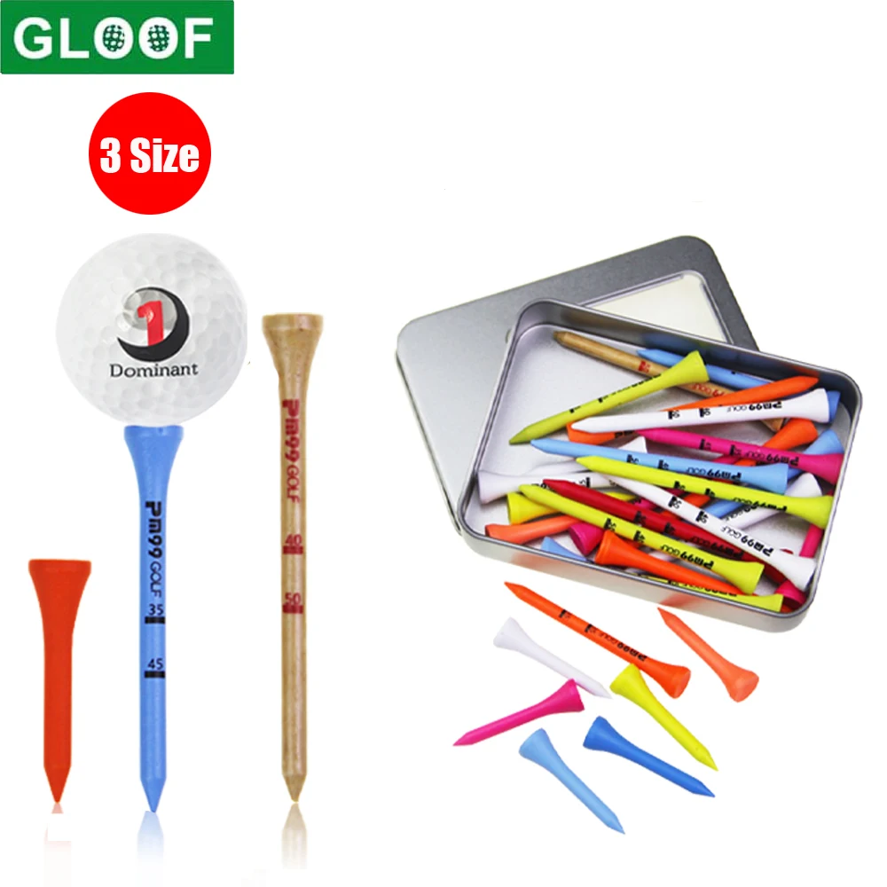 30Pcs Golf Tees Professional Wood Golf Tees,Golfing Tee Mixed Color Size 42mm/70mm/83mm,Golf Tee Bulk Reduce Side Spin&Friction