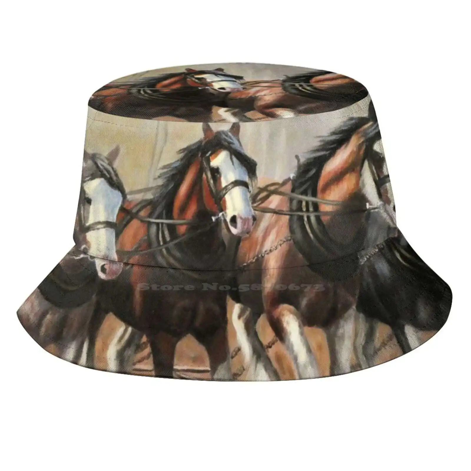 Clydesdale Horses Sun Cap Fisherman Hat Bucket Hats Clydesdale Horses