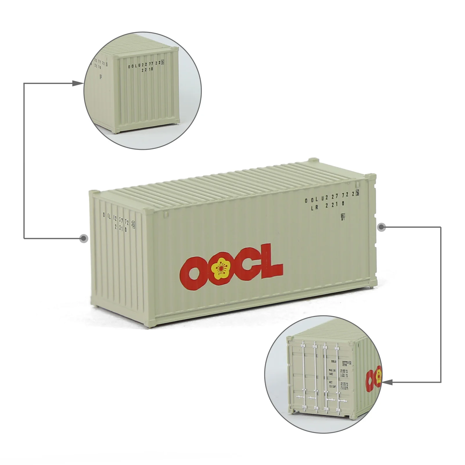 Evemodel 3pcs Different or Same N Scale 20' Shipping Container 1