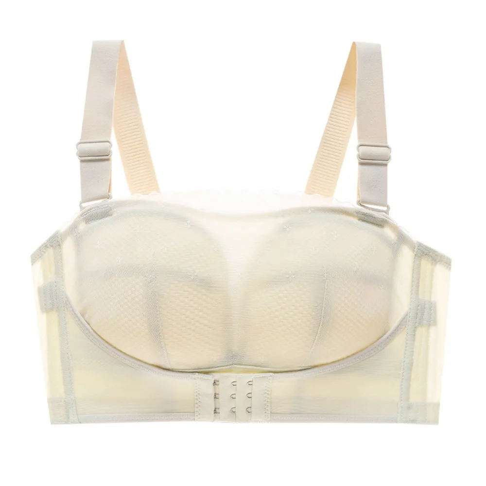 

Fashion Seamless Front Buckle Bra Mesh Strapless Women Underwear Beauty Back Lingerie Push Up Bra Beach