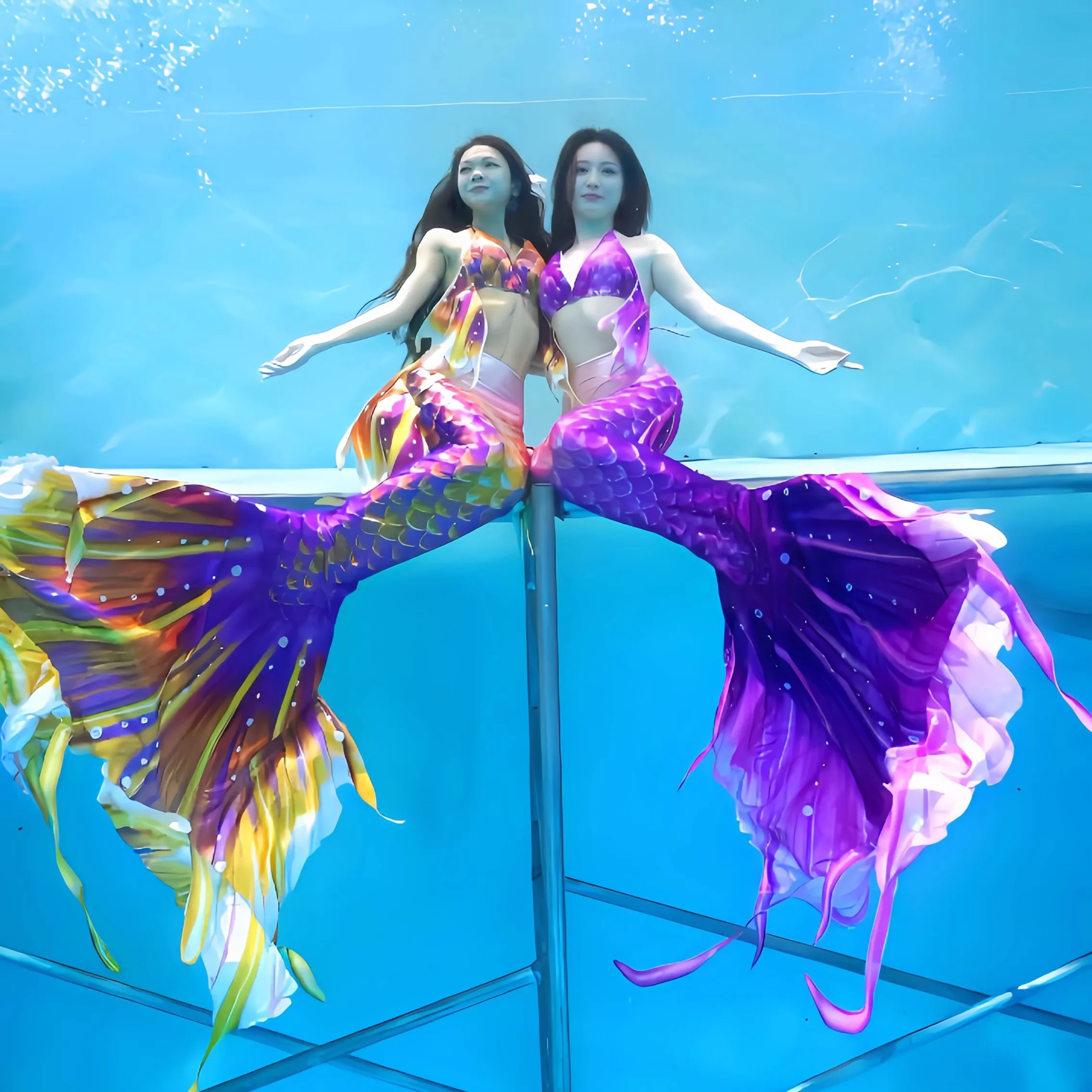 

2024 Beautiful Mermaid Tail For Swimming Adult Swimmable Swimsuit No Monofin For Free Diving Model Photoshooting Props