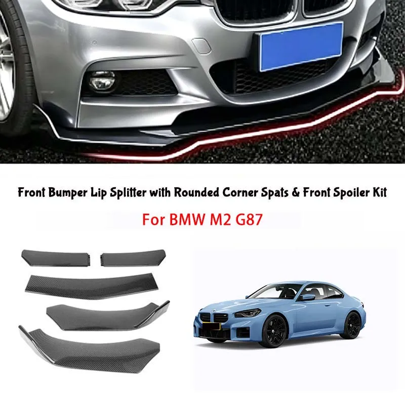 5-Segment Adjustable Front Bumper Lip Splitter Body Kit For BMW M2 G87