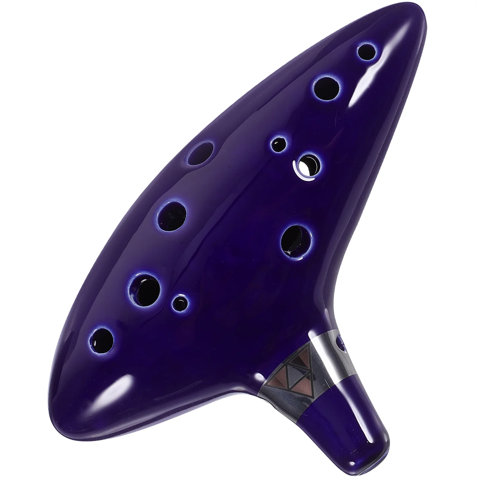 

Funny 12 Holes Alto C Ceramic Ocarina Flute with Black Adjustable Lanyard (Blue) Alto C Ocarina 12 holes