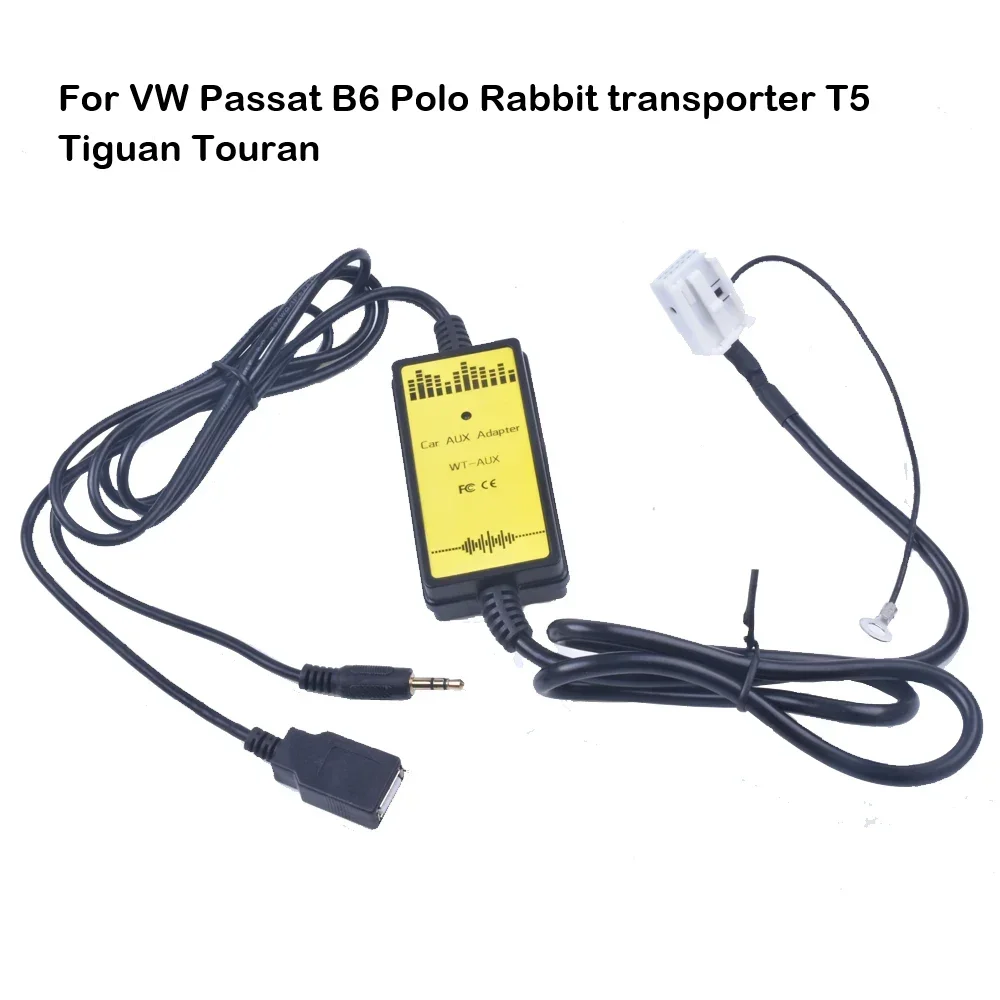 Car CD Adapter MP3 Audio Interface AUX USB CD Changer Fit For VW Passat B6 Polo Rabbit transporter T5 Tiguan Touran