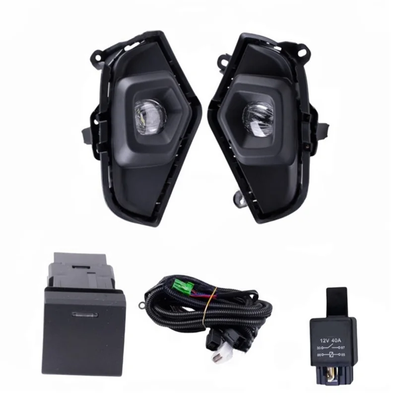 

Cover Fog Lamp Headlight Grille Bezel Frame LED Fog Lights Switch Wires For Toyota RAV4 LE XLE RAV-4 2019-2024 US