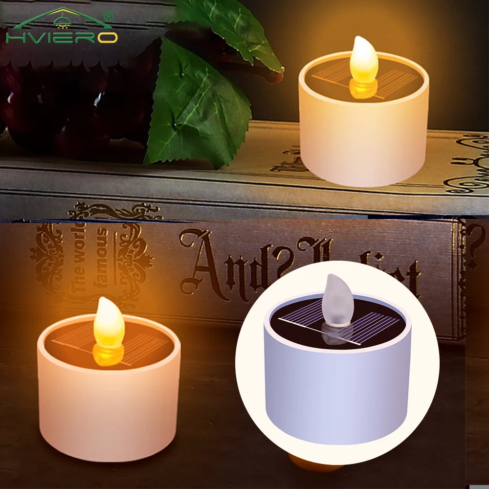 

Solar Simulated Candle Lamps Flameless Rechargeable LED Light Bedroom Landscape Atmosphere Living Home Bar Decoration Lighting