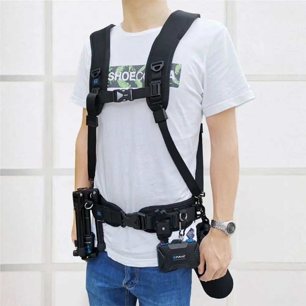 Adjustable Cameras Waist Belt Multi-functional Hanging SLR/DSLR Waistband Strap Nylon Clip Hook Camera Lens Bag Tripod Monopod