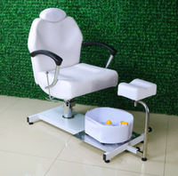 Nail Spa Chair Manicure Pedicure Sleeperette Salon Furniture Adjustable Foot Bath Massage Chair With Washing Basin & Footrest