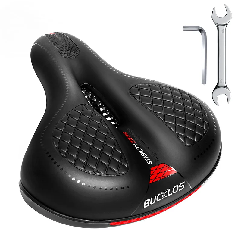 BUCKLOS Fahrradsattel, verdickter Mountainbike-Sattel, stoßdämpfender Rennradsitz, atmungsaktives Rennfahrrad-Sitzkissen – Detail 9