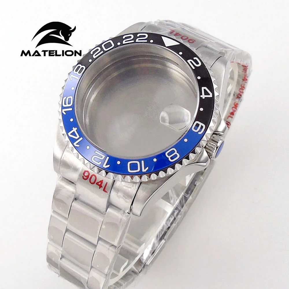 Matelion 20ATM Dive 40 mm SUB-Gehäuse, passend für NH35 NH34 GMT ETA 2824 PT5000 Uhrengehäuse, Stahlarmband, Saphirglas, 120 Klicks, Schiebeschnalle 3