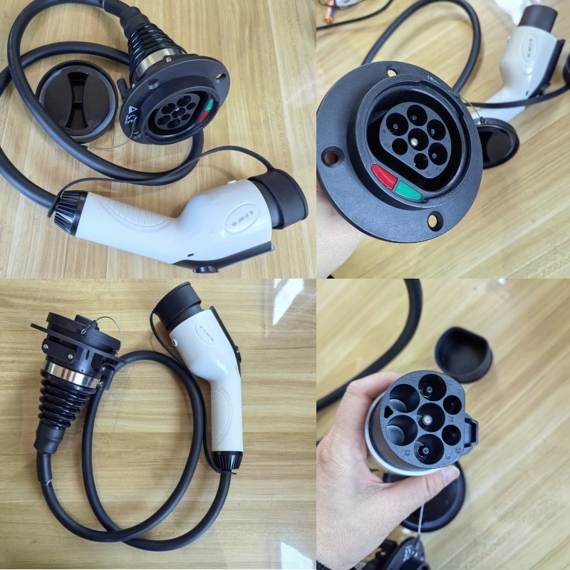 Spina EV tipo 2 da 3,6 kW a presa di tipo 2 220-250 V IEC 62169-2 Spina EV a adattatore per caricabatterie presa SAE J1772 con cavo di estensione 1/2/3 M