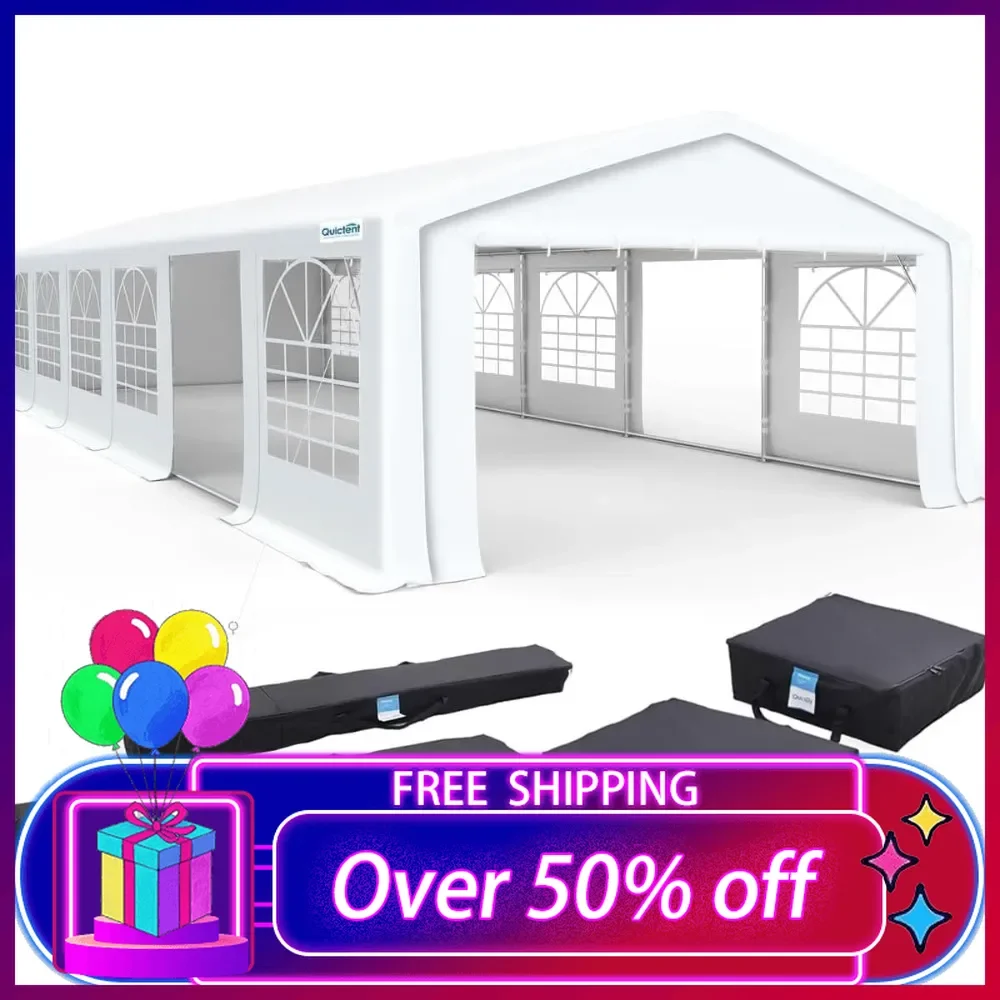 

20x40 Party Tent Heavy Duty Outdoor Gazebo Event Shelter Wedding Canopy Tent for Parties Carport BBQ with Windows&7 Storage Bags