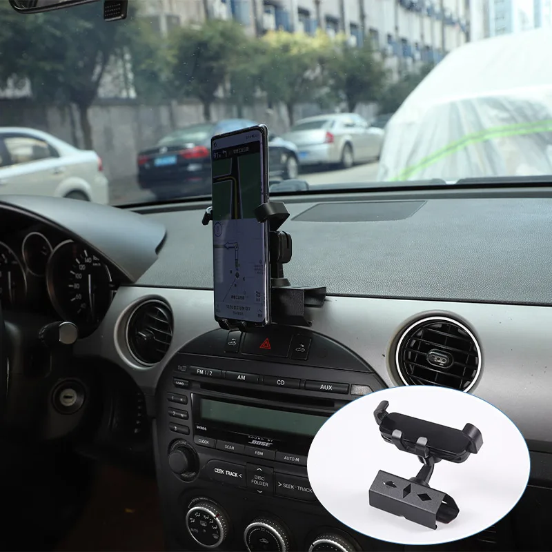 For Mazda MX-5 NC 2009-2015 Carbon Steel Black Car Central Control Mobile Phone Bracket GPS Navigation Bracket Car Accessories