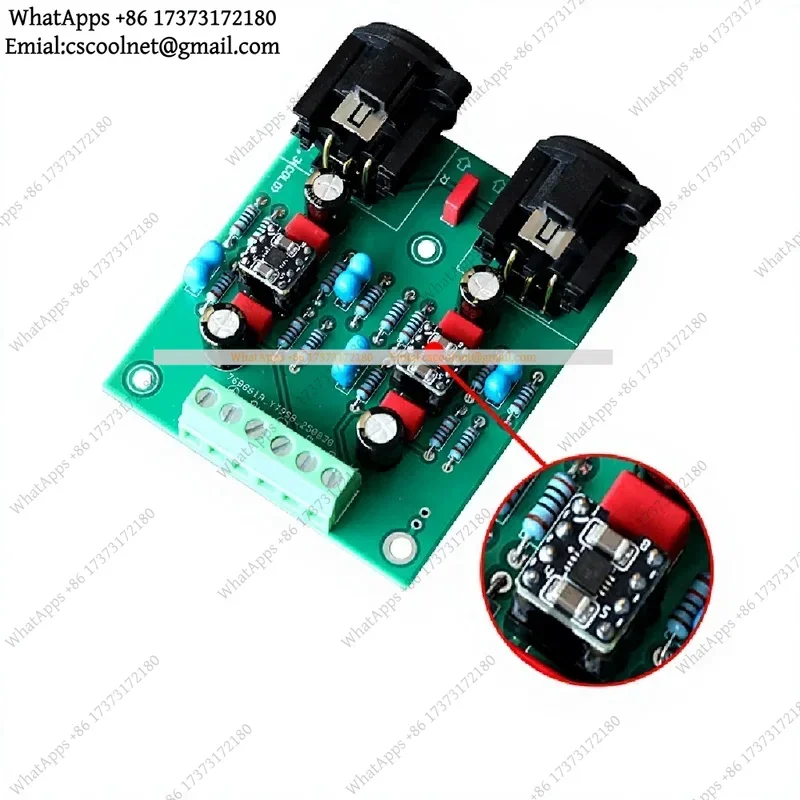 Dual RCA to XLR Converter Board, Unbalanced to Balanced Preamplifier Module, Ultra-Low Distortion High SNR Audio Signal Adapter