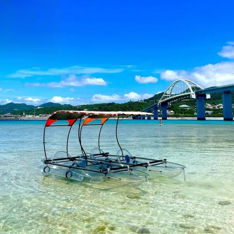 Transparent Crystal Boat for Sun Life with Dual Balance Shading System for Scenic Spot Sightseeing Suitable for 4 People