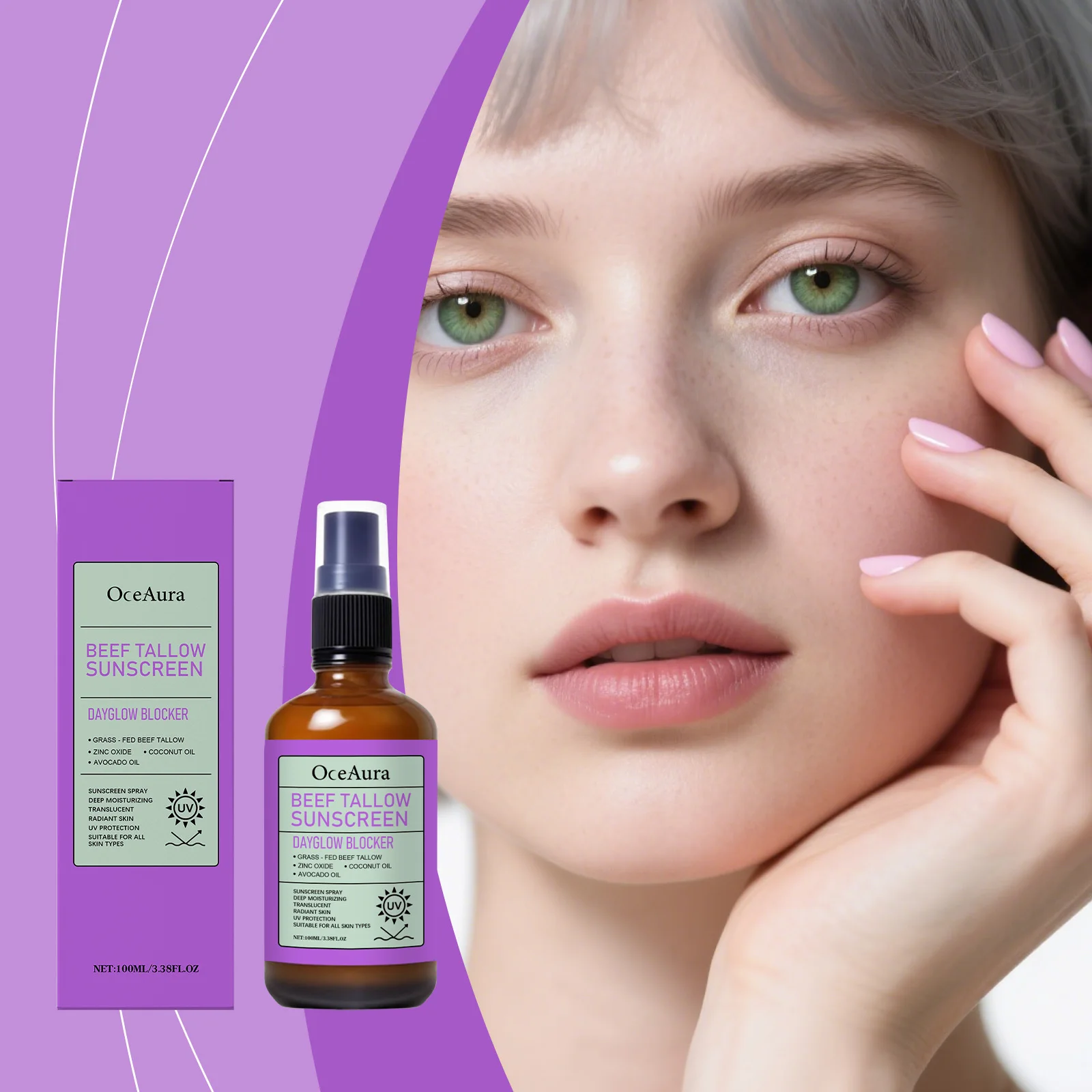 Coconut Oil Protective Spray, Outdoor Summer Moisturizing and Nourishing Skin, Refreshing and Light Skin Care Spray