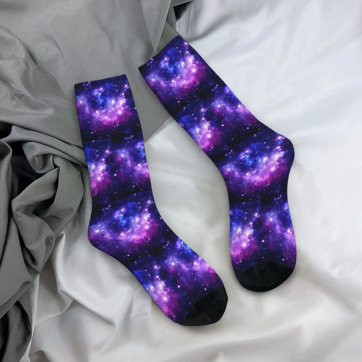 Calcetines de nebulosa galaxia azul púrpura para todas las estaciones, calcetines de tripulación Harajuku, medias de Hip Hop para hombres y mujeres, regalos de navidad