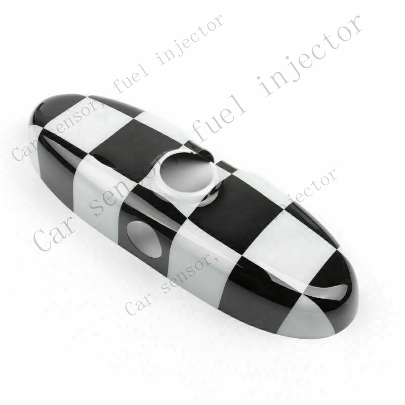 Q+ Black Checkered Pattern Rear View Mirror Cover For BMW MINI Cooper R55 56 57 ZY