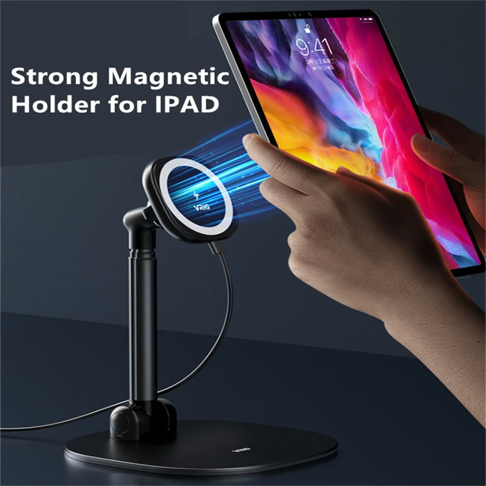 VRIG Wireless Charging Desktop Magnetic Phone Stand Smartphone Holder for Magsafe iPhone 14 13 12 Series Samsung Xiaomi IPAD