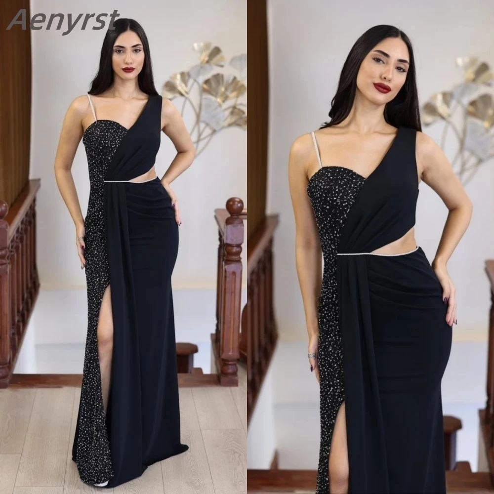 

Sequin Chiffon Formal Occasion Gowns Sexy Asymmetrical One-Shoulder Mermaid Prom Dresses Cocktail Evening Dresses For Women