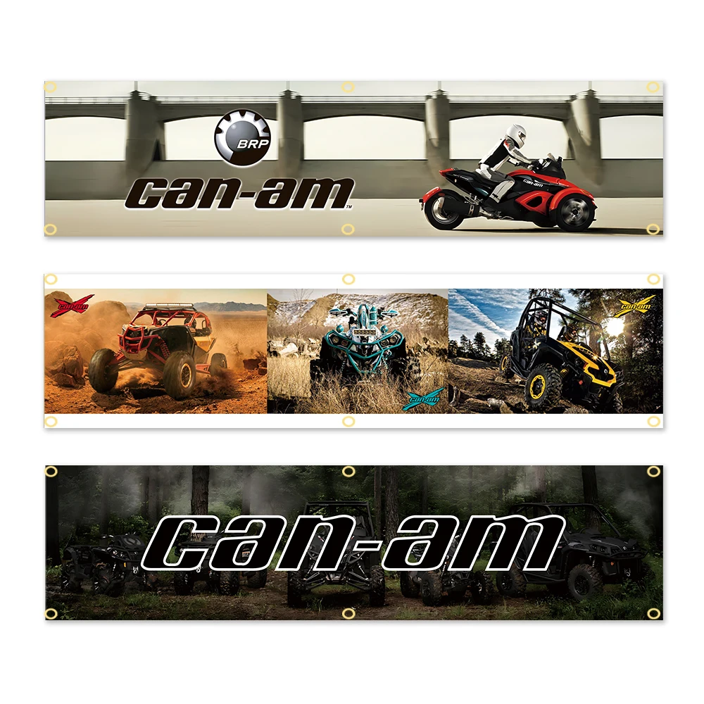 60x240cm Off-Road Racing Banner Motocross Garage Wall Decor Flag with Grommets, UTV Themed Man Cave Sign for Workshop