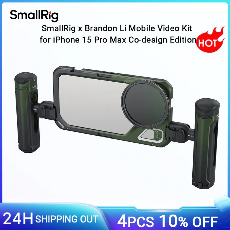 SmallRig x-Kit de vídeo para móvil, accesorio para iPhone 15 Pro Max, edición de co-diseño w, manijas de liberación rápida inalámbricas, filtro para