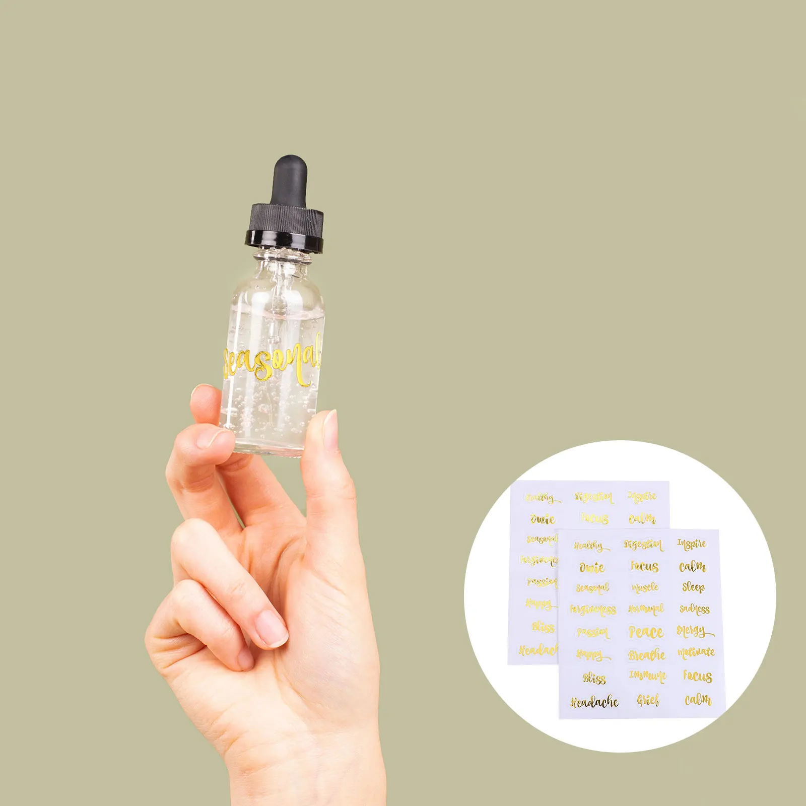 

10 Sheets Essential Oil Bottle Sticker Set Label Aromatherapy Waterproof Stickers Perfume Pvc Containers Decal