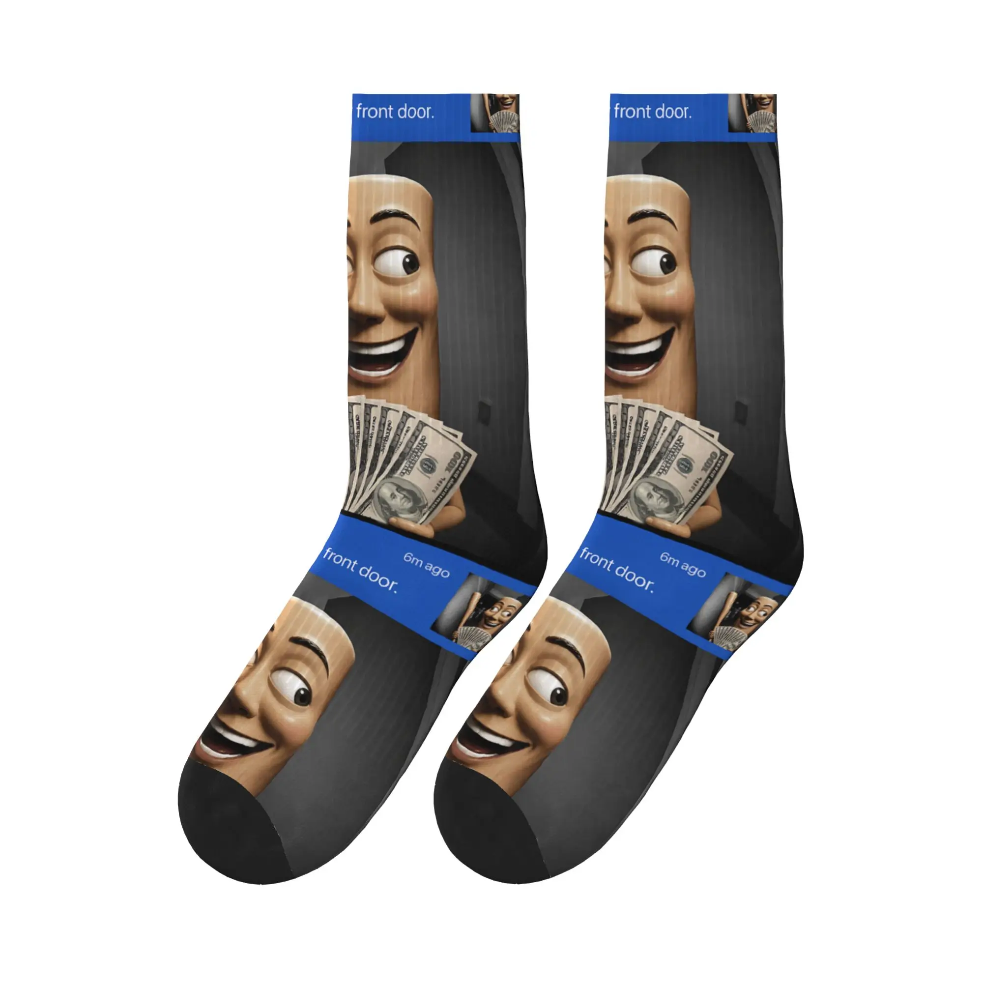 There is Motion At Your Front Door Tung Tung Tung Sahur Stockings  Gothic Socks Men Socks Winter Outdoor Sports Graphic Socks