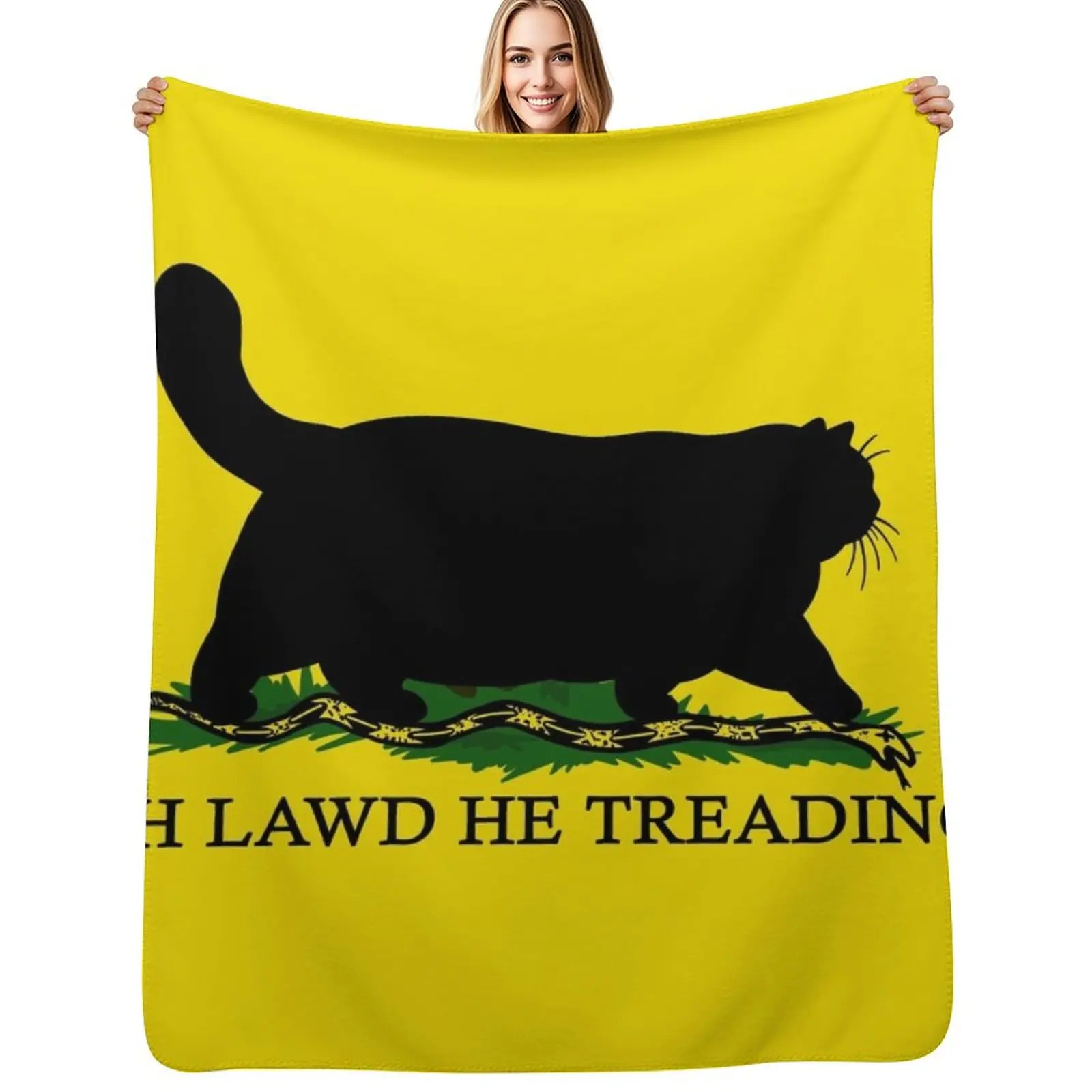 Oh Lawd He Treading Throw Blanket bed plaid Furry Retros Bed covers Beach Summer Blankets
