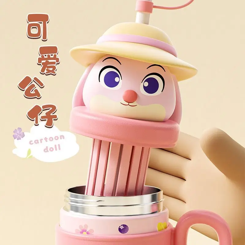 애니메이션   주토피아   닉과 주디   800ML   빨대 보온병   유니섹스   휴대용   얼음컵   귀여운   대용량   주변   생일 선물