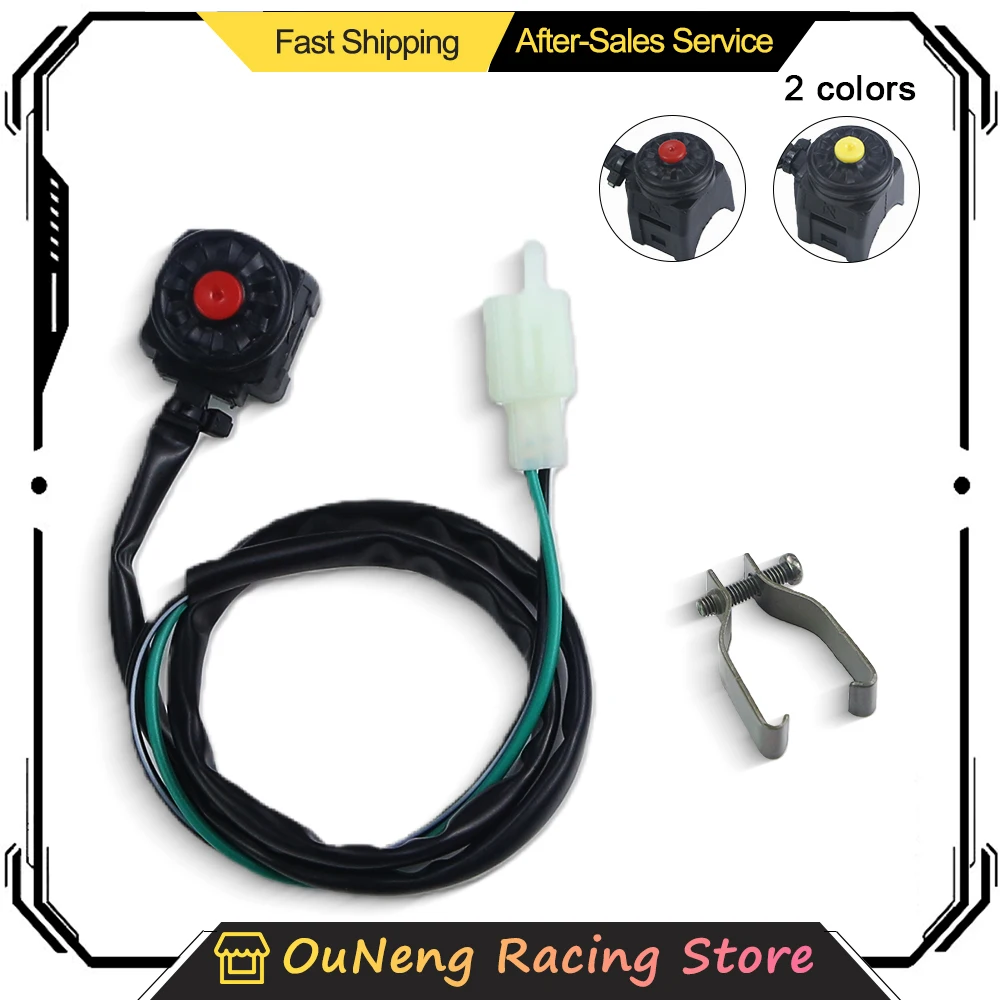 

Universal Motorcycle Kill Switch Red Push Button Horn Starter Dirt Bike ATV UTV Dual Sport For 22mm Handlebar Mounted Bars