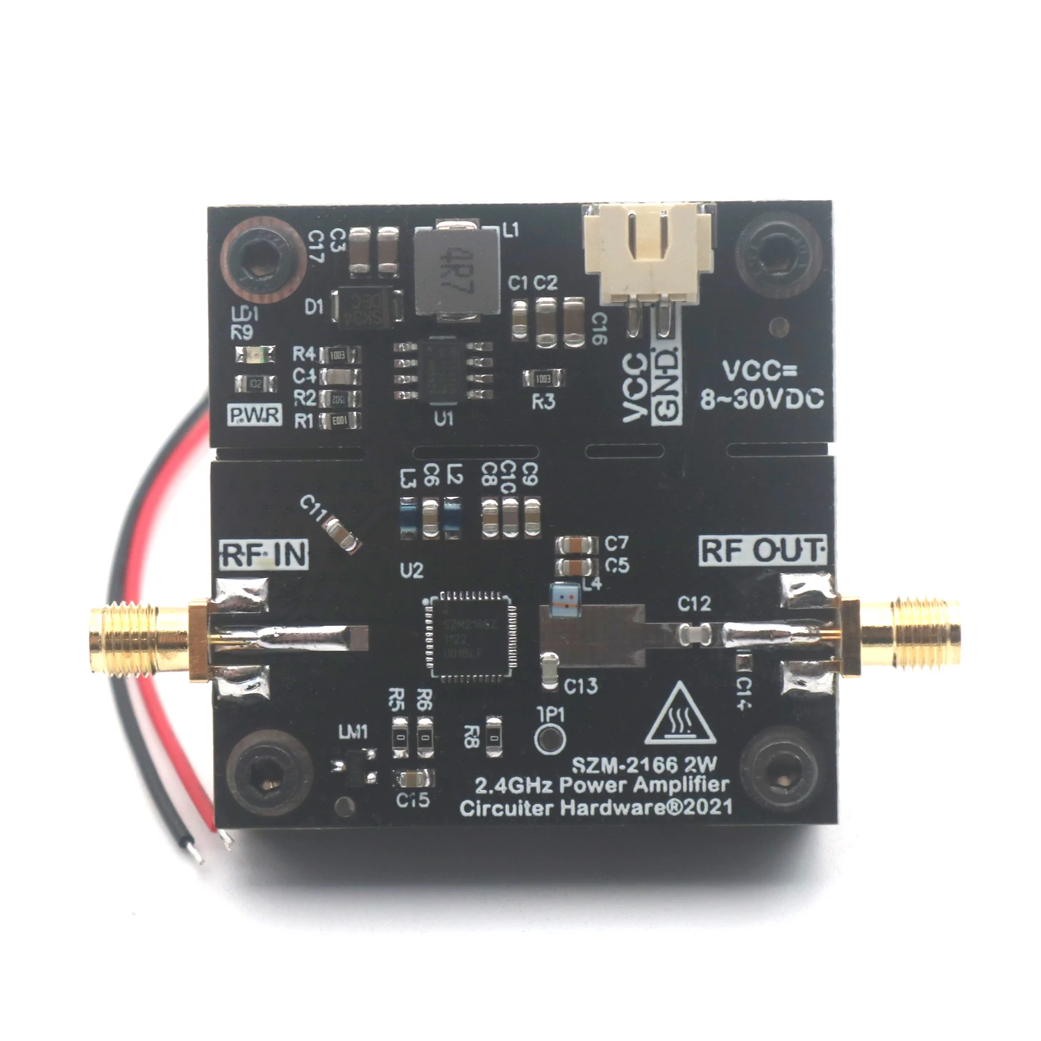 Imagem -02 - Amplificador de Potência rf Wifi Szm2166 2.4g 2w 30db 12v 24v dc 2.4ghz Transmissor Bluetooth Transferência de Imagem Amp
