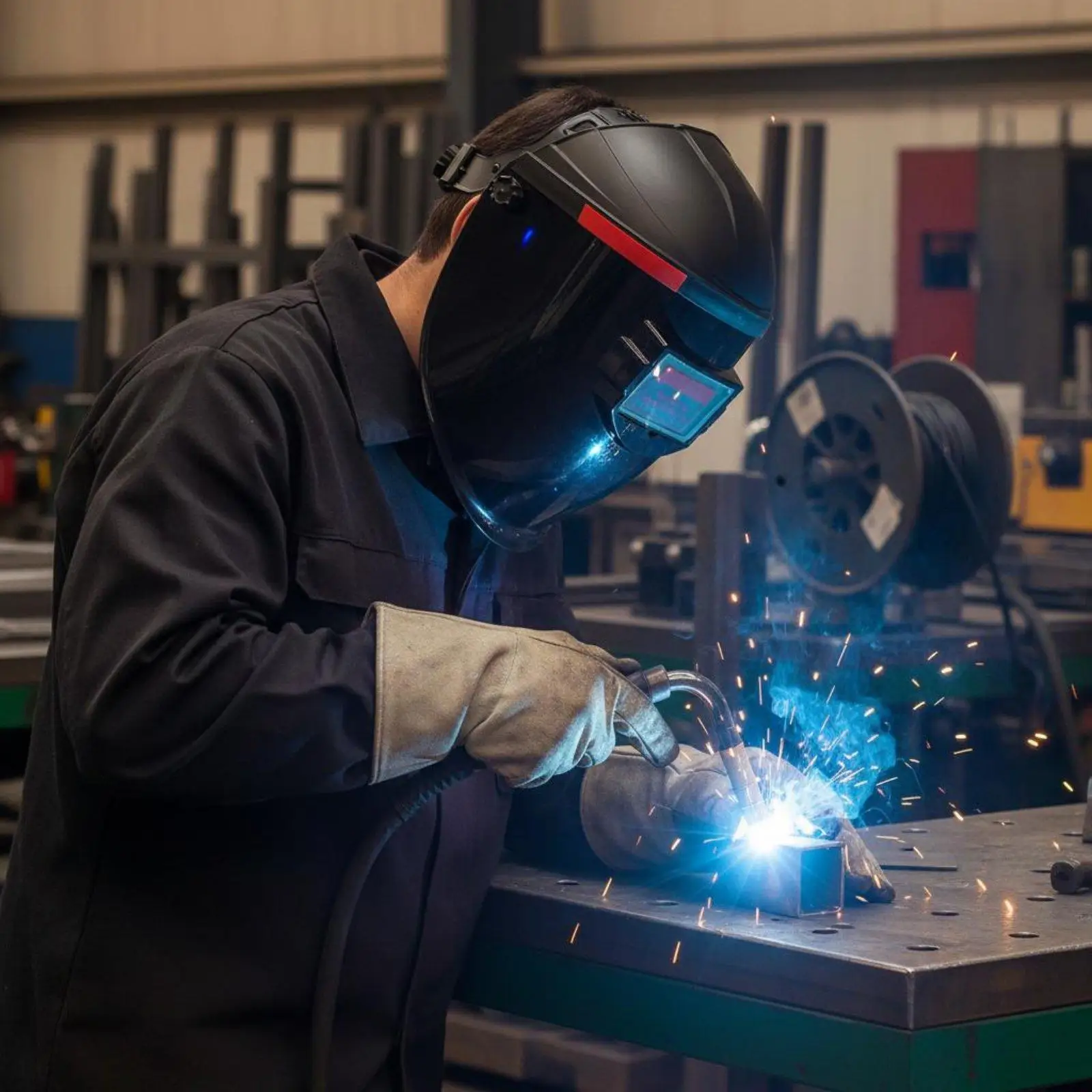 Self-Darkening Joining Helmet /IR Protection Solar Powered Welder's Headpiece Large View Screen Solar Powered Welder Hood for