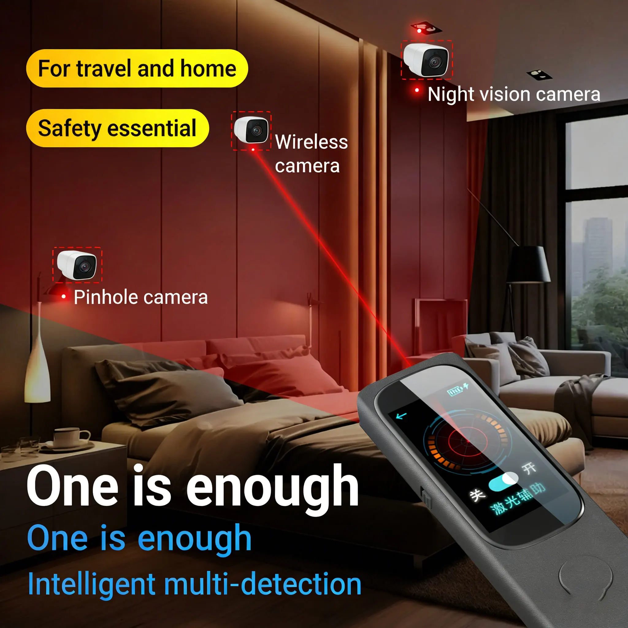 

Anti-theft camera signal detector, GPS, home office, vehicle security, infrared detector, anti-tracking eavesdropping detector,