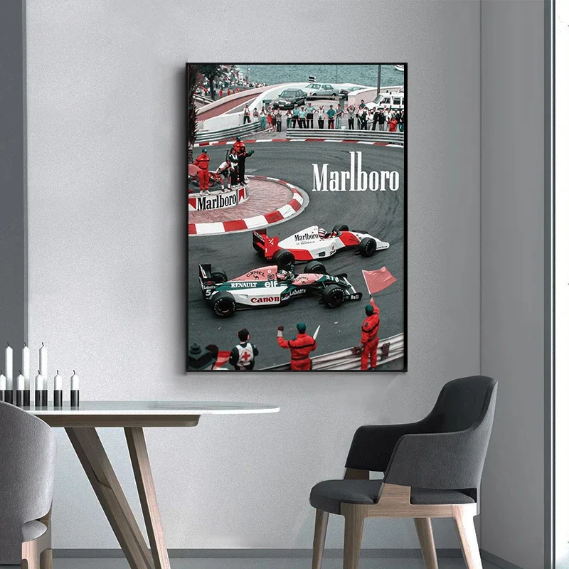 Vintage Cool Racing Sports Monaco Luxury Car Poster Canvas Painting Wall Print Picture for Living Room Home Decor Cuadros