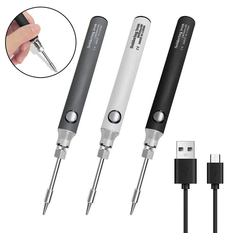 

USB Charging Soldering Iron 5V 8W Electric Soldering Iron Kit Adjustable Temperature Portable Home Welding Solder Repair Tools