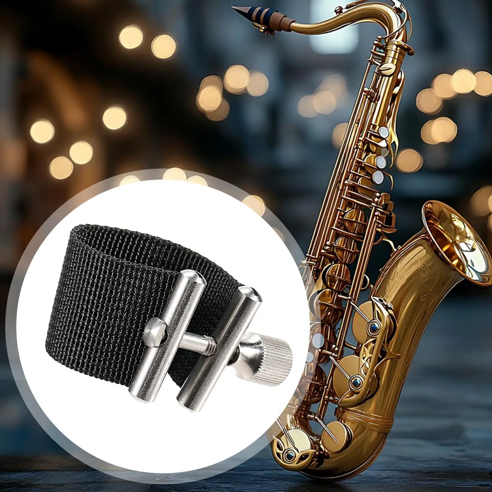 

Professional Alto Saxophone Mouthpiece Ligature Fastener Durable Nylon Black Strap for Saxophone Accessory Kit